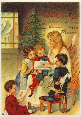 Vintage Reading to Children at Christmas ~ Happy Holidays ...